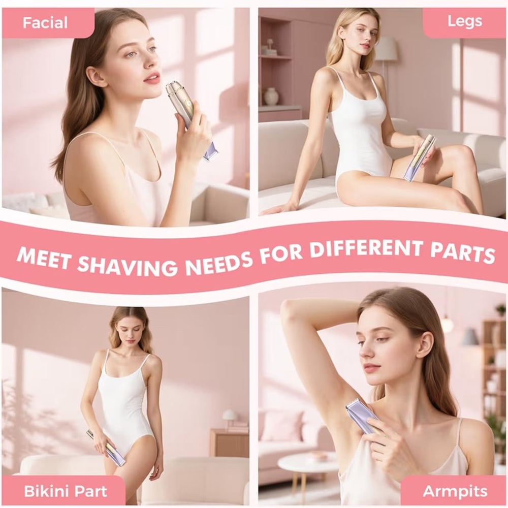 2-in-1 Bikini Trimmer for Women, Dual Head Electric Razor, IPX7 Waterproof - Picture 7 of 11